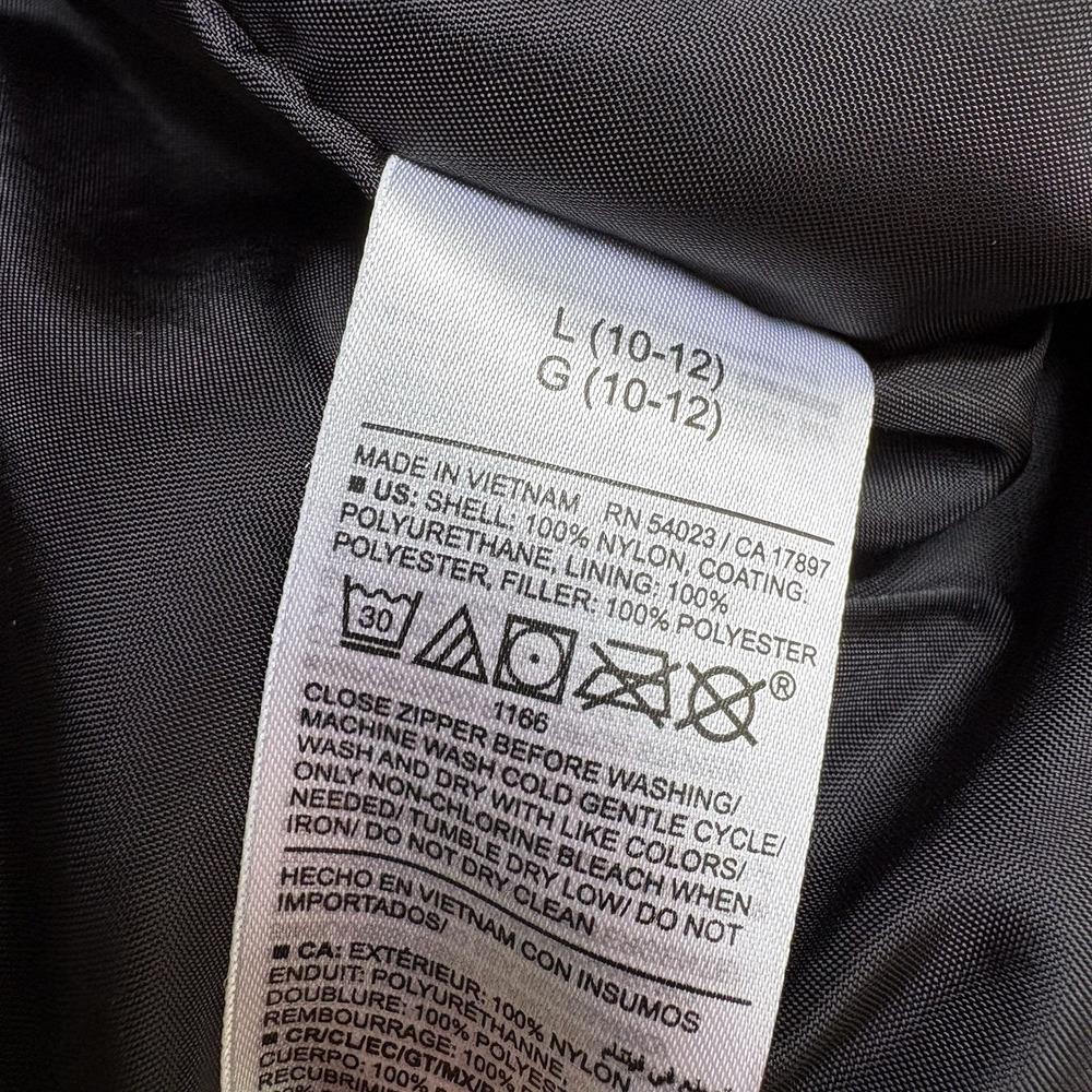 OLD NAVY Girls L 10/12 Black Puffer Vest Zip Front Quilted Water Resistant - Picture 8 of 10